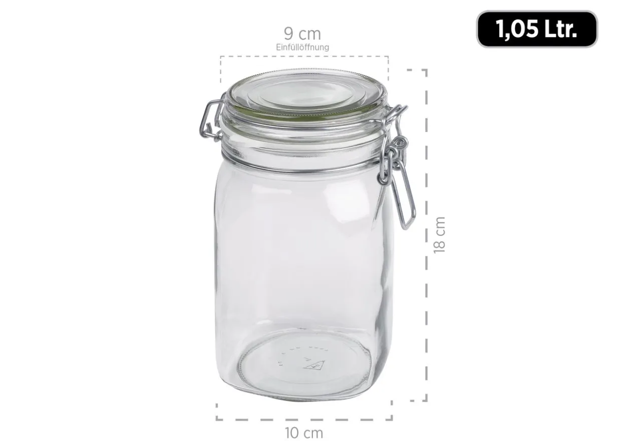 Serie Gothika, Einmachglas 1050 ml, 6er Set