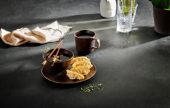 Serie Powerful, Pastateller Set für 4 Personen, Porzellan, Braun