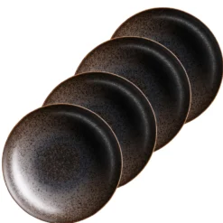 Serie Powerful, Pastateller Set für 4 Personen, Porzellan, Braun