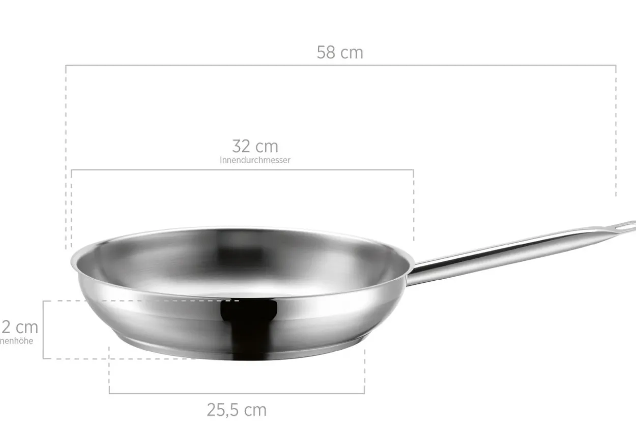 Serie PROFESSIONAL, Bratpfanne 32cm Edelstahl