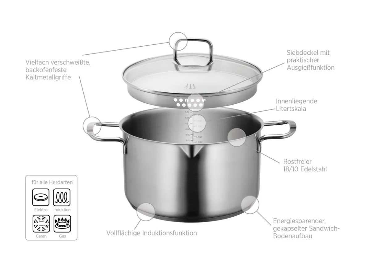 Serie Sanvito, Kochtopf 24 cm mit Deckel