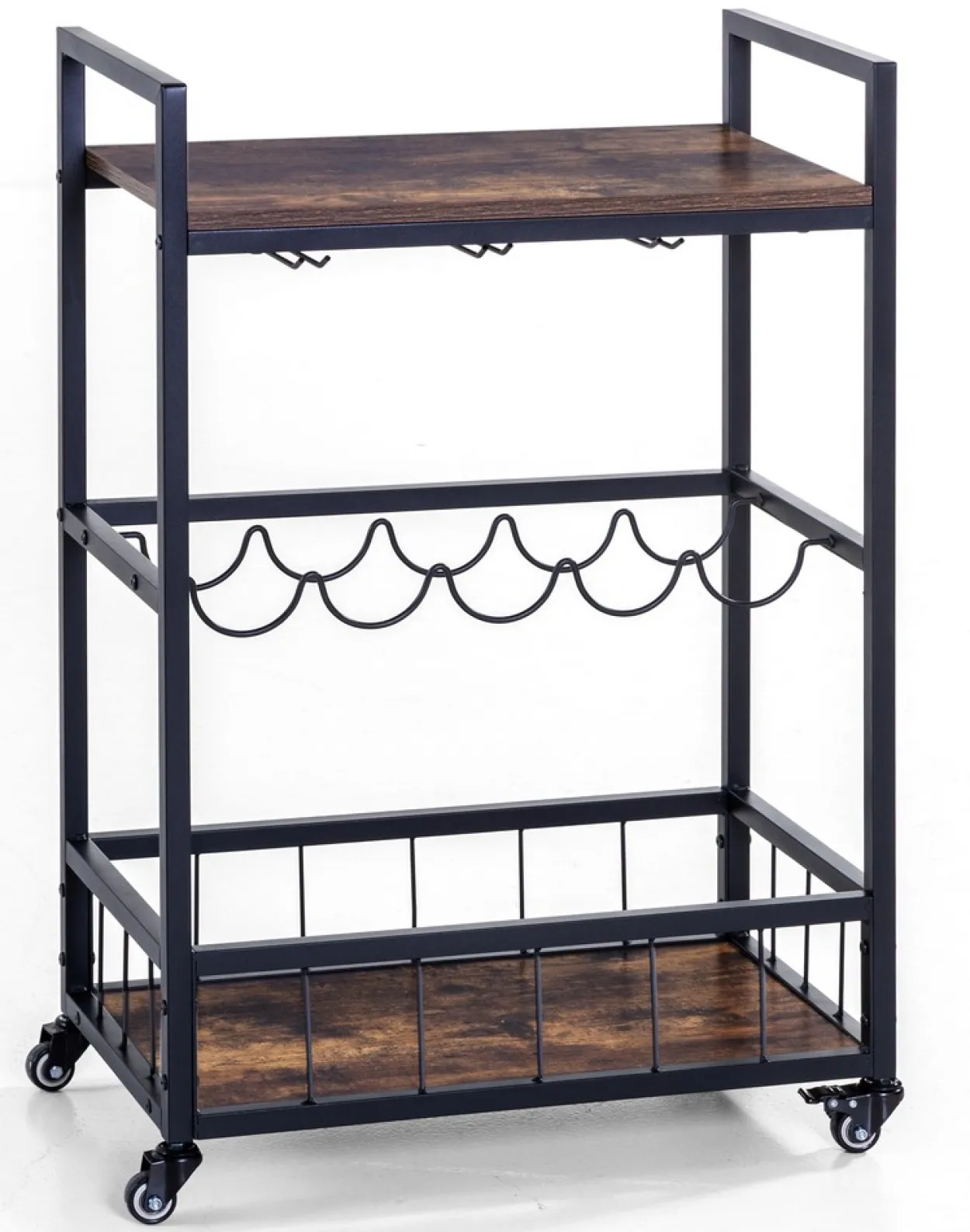 Servierwagen auf Rollen, ca. 60 x 34 x 90 cm - Braun