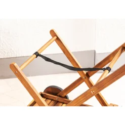 Servierwagen mit Rollen aus Akazienholz, ca. 82 x 60 x 90 cm