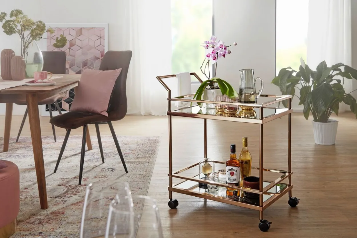 Servierwagen 84 x 65 x 45 cm Gold