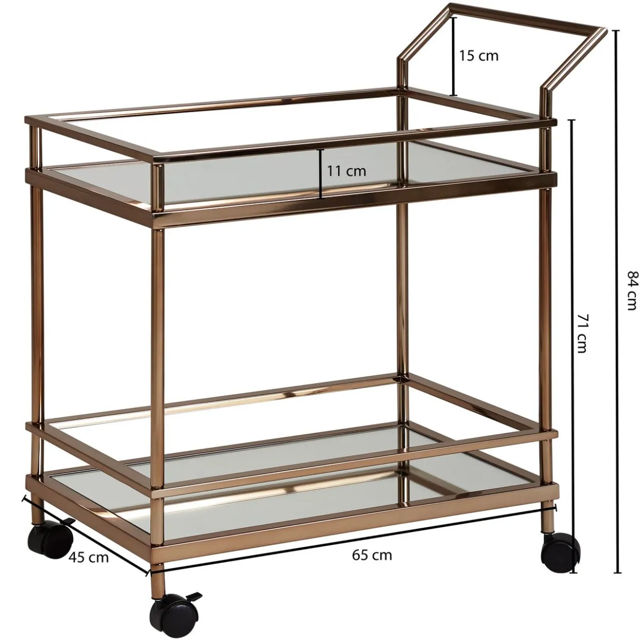 Servierwagen 84 x 65 x 45 cm Gold