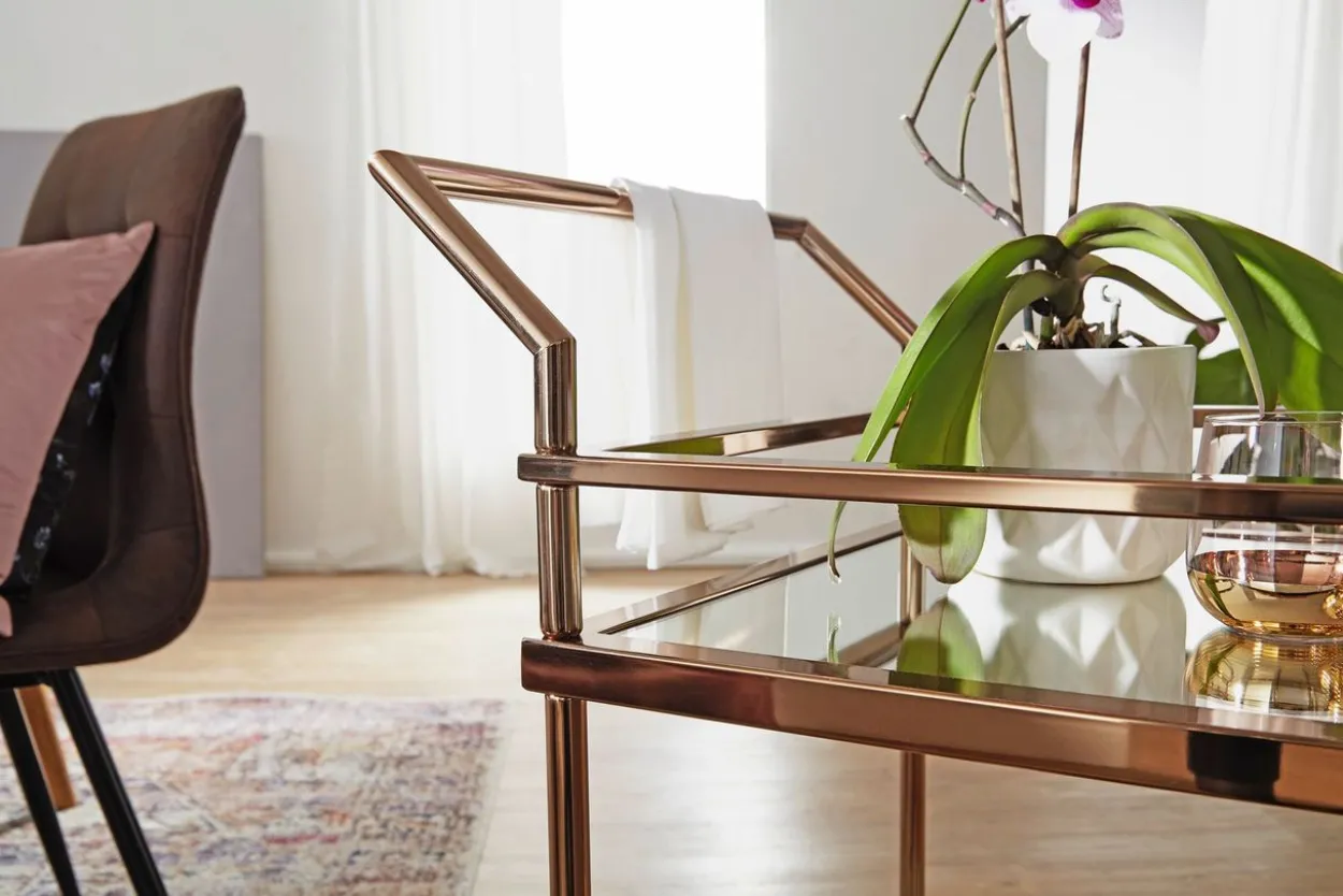 Servierwagen 84 x 65 x 45 cm Gold