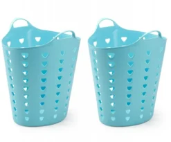 Set: 2 x Kreher Flexibler Tragekorb 65 Liter (Blau)