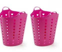 Set: 2 x Kreher Flexibler Tragekorb 65 Liter (Pink)