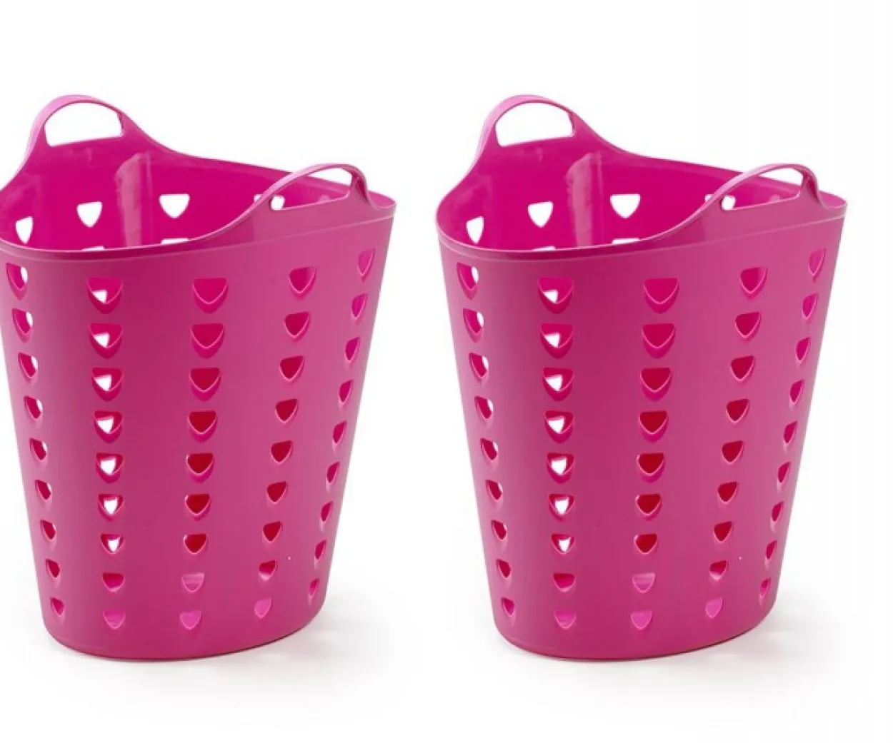 Set: 2 x Kreher Flexibler Tragekorb 65 Liter (Pink)