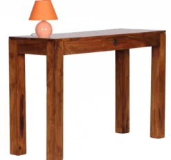 Sheesham Konsolentisch Massiv 120 cm mit 1 Schublade - Massivholz