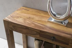 Sheesham Konsolentisch Massiv 120 cm mit 1 Schublade - Massivholz