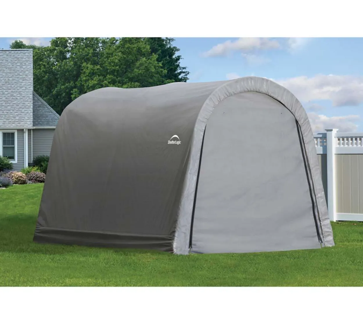 ShelterLogic Foliengerätehaus 9 m² Round Top grau
