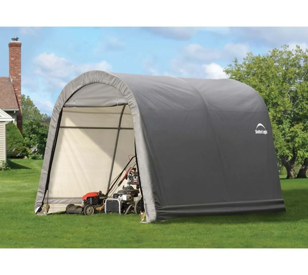 ShelterLogic Foliengerätehaus 9 m² Round Top grau