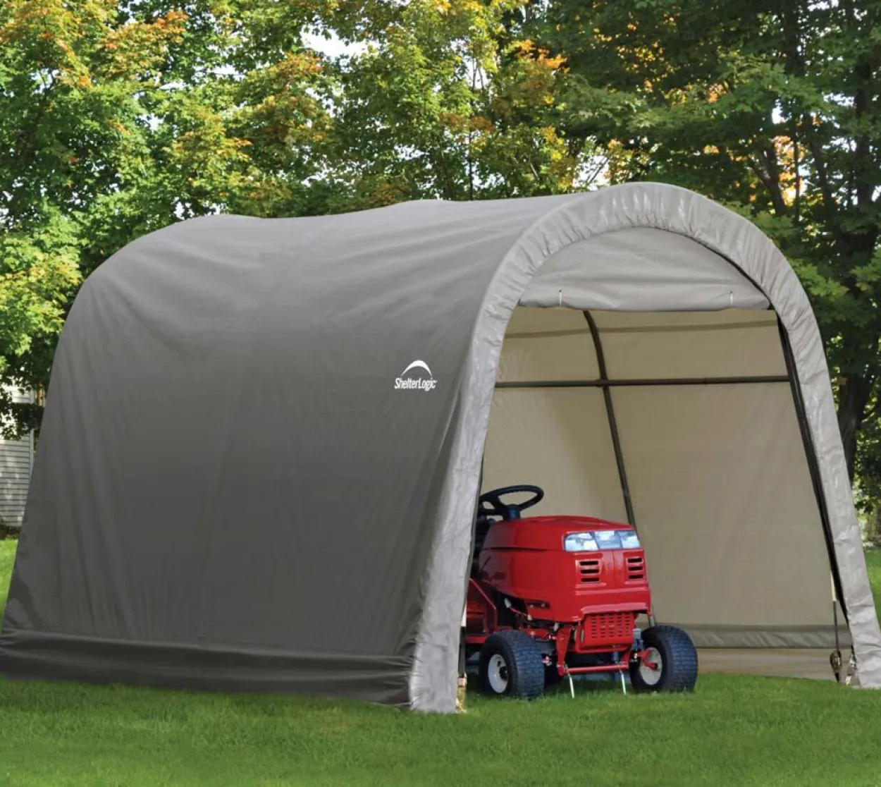 ShelterLogic Foliengerätehaus 9 m² Round Top grau