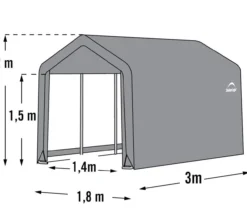 ShelterLogic Foliengerätehaus 5,4 m² grau