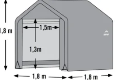 ShelterLogic Foliengerätehaus 3,24 m² grau