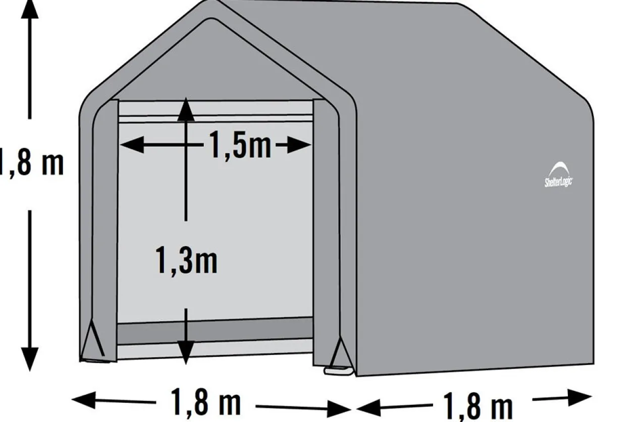 ShelterLogic Foliengerätehaus 3,24 m² grau