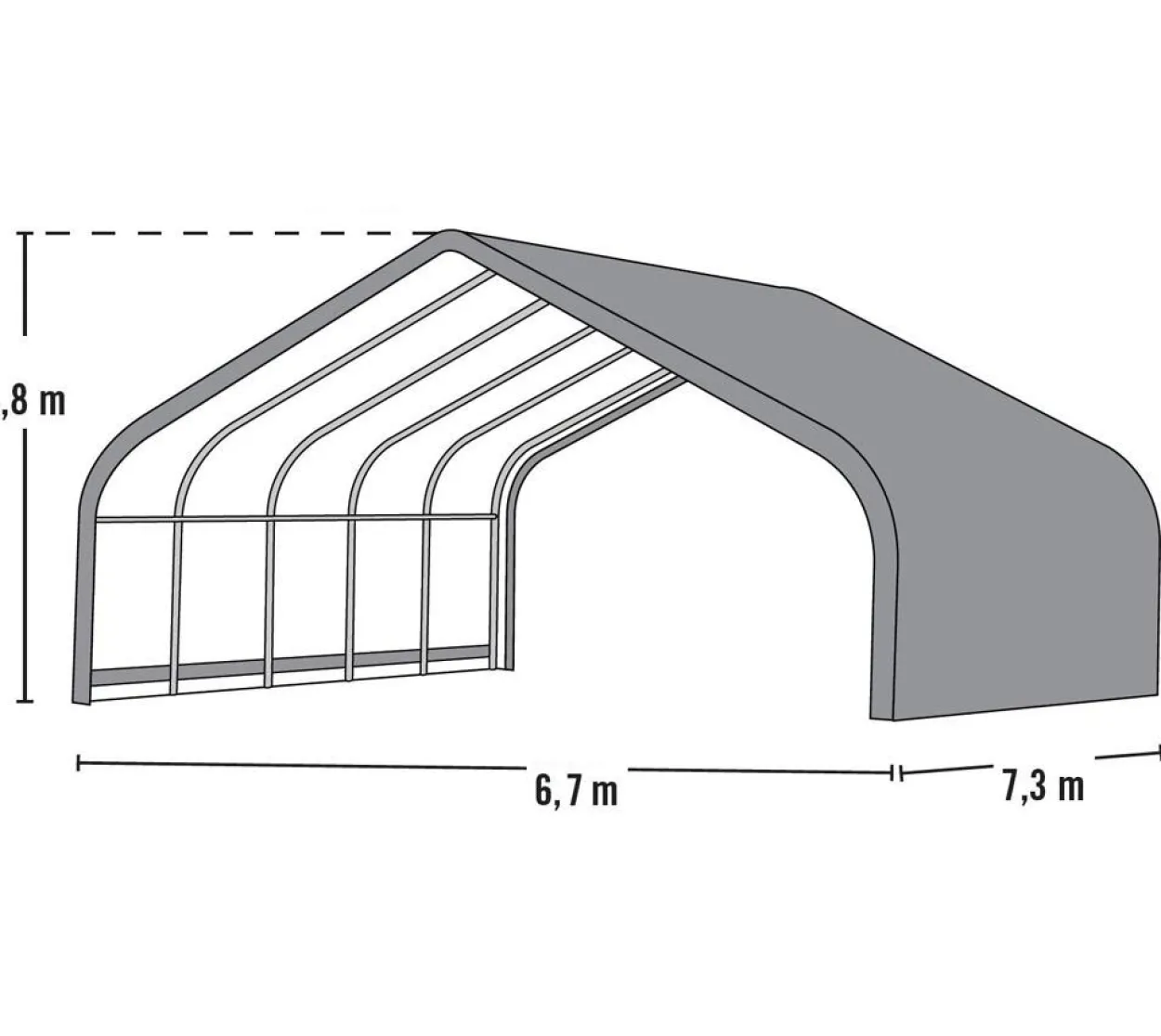 ShelterLogic Weidezelt Run-In-Shed 49,6 m² grün