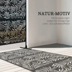 Sichtschutz Raumteiler mit Ständer, Raumteiler mit Weidenblattmuster