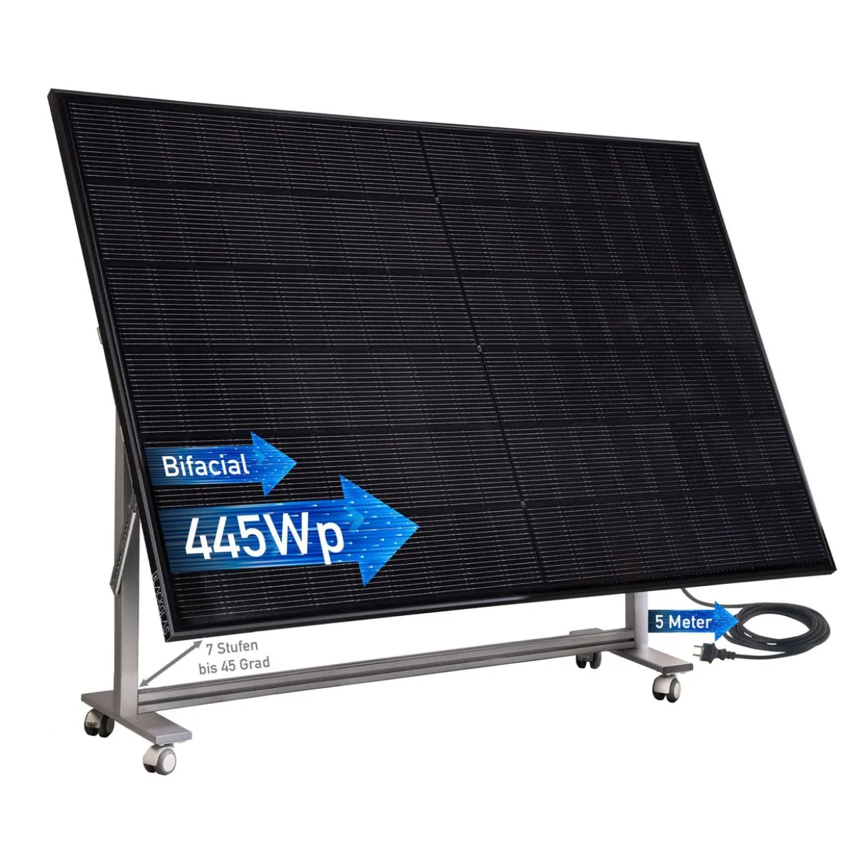 Sichtschutz SolarScreen ECOsurfacePRO Querformat 445Wp Solarmodul 7-stufig verstellbar, Rollen