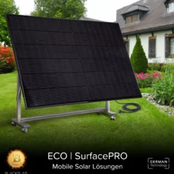 Sichtschutz SolarScreen ECOsurfacePRO Querformat 445Wp Solarmodul 7-stufig verstellbar, Rollen