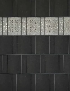 Sichtschutzstreifen Design Vlies Ornament für Doppelstabmatten Hellgrau 2,6m