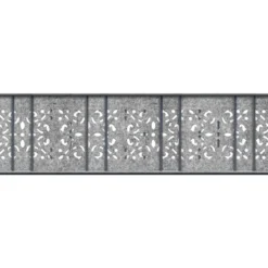 Sichtschutzstreifen Design Vlies Ornament für Doppelstabmatten Hellgrau 2,6m