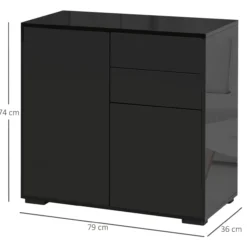 Sideboard Aufbewahrungsschrank mit 2 Schublade, 2 Türen für Wohnzimmer