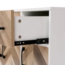 Sideboard Kommode Dreitüriger Stauraumschrank mit 1 Schublade HWR19-HOL Holz