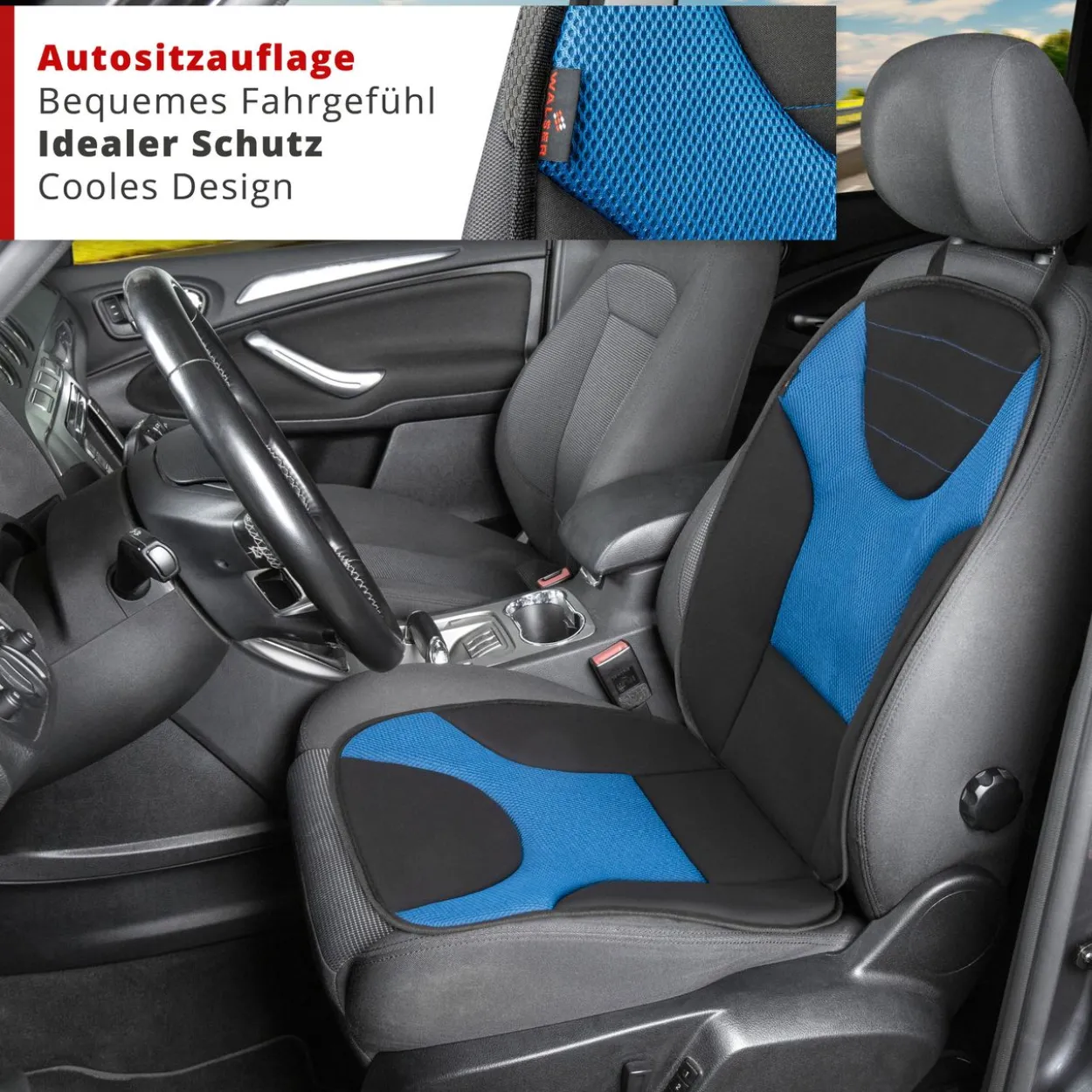 Sitzaufleger Grafis schwarz-blau