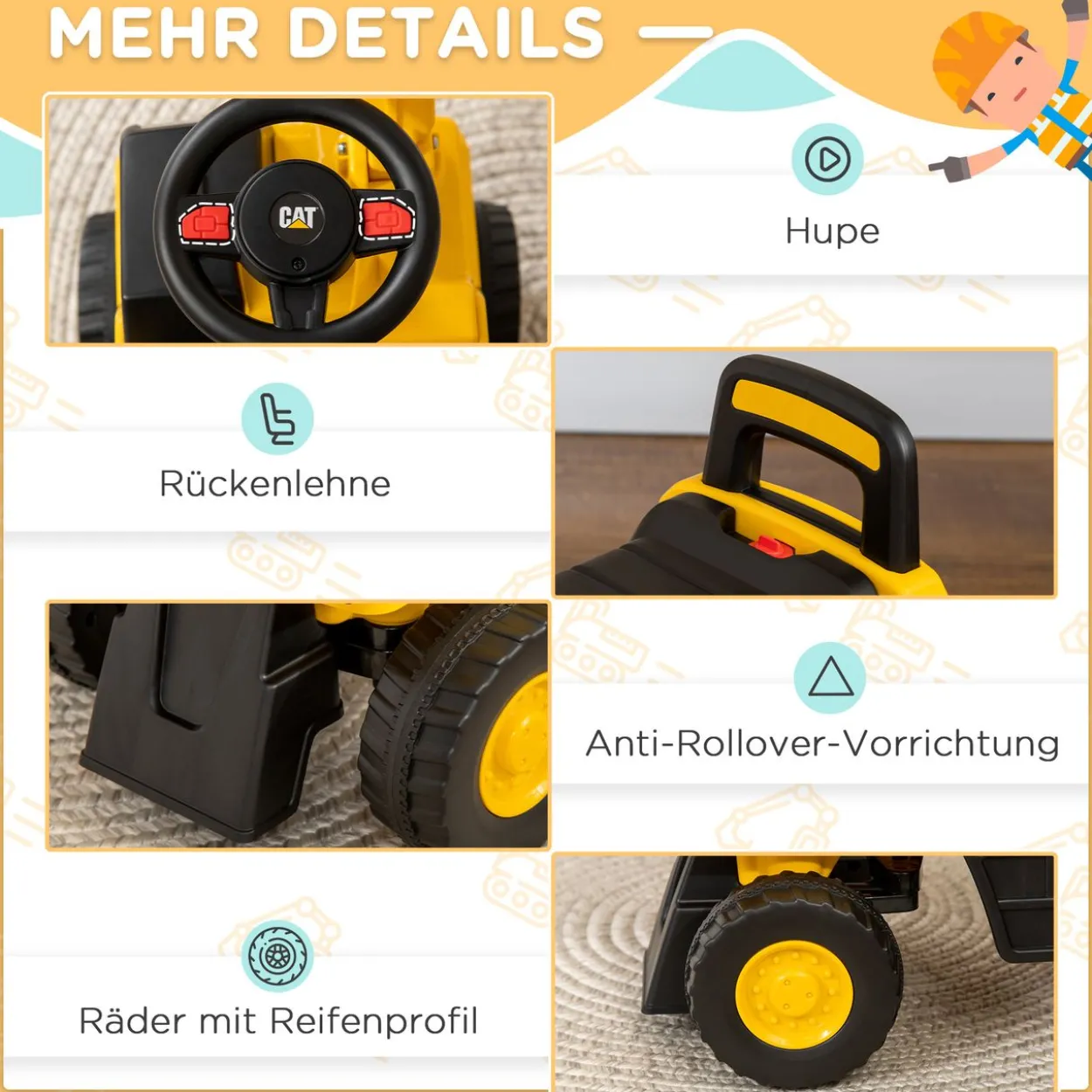 Sitzbagger, Rutscherfahrzeug mit Schaufel, Aufsitzbagger, Rutschauto