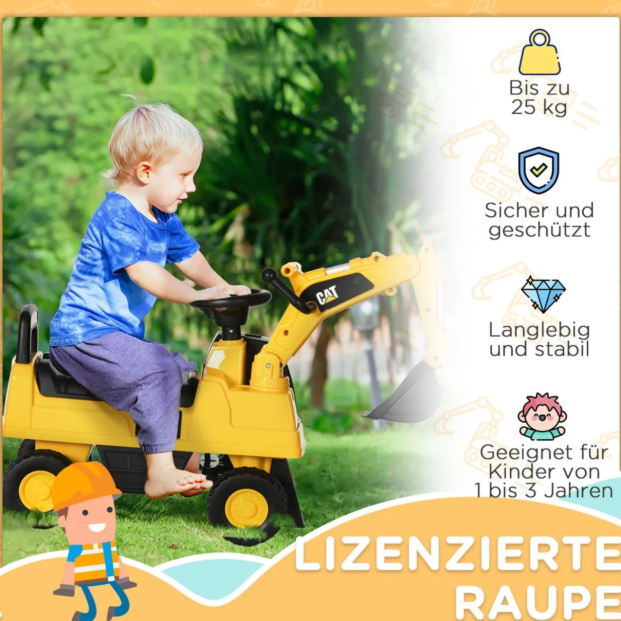 Sitzbagger, Rutscherfahrzeug mit Schaufel, Aufsitzbagger, Rutschauto