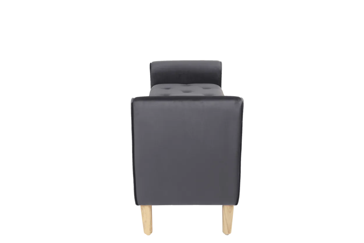 Sitzbank aus Samt, ca. 43 x 114 x 59 cm - Dunkelgrau