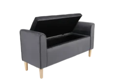 Sitzbank aus Samt, ca. 43 x 114 x 59 cm - Dunkelgrau