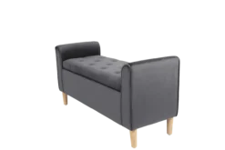 Sitzbank aus Samt, ca. 43 x 114 x 59 cm - Dunkelgrau