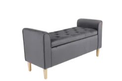 Sitzbank aus Samt, ca. 43 x 114 x 59 cm - Dunkelgrau