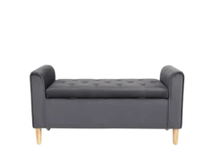 Sitzbank aus Samt, ca. 43 x 114 x 59 cm - Dunkelgrau