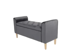 Sitzbank aus Samt, ca. 43 x 114 x 59 cm - Dunkelgrau