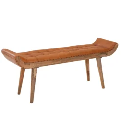 Sitzbank Echtleder 125x50x38 cm