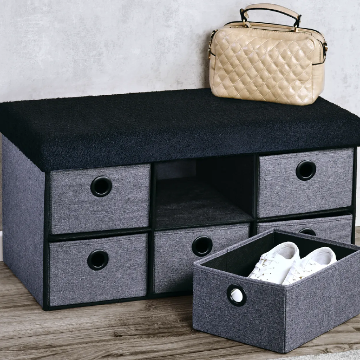 Sitzbank mit Aufbewahrungsboxen