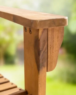 2-Sitzer Adirondack-Gartenbank aus Akazienholz, ca. 125 x 80 x 94 cm - Dunkelbraun