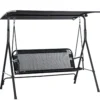 3-Sitzer Hollywoodschaukel Schaukelstuhl Outdoor Gartenliege Schwarz