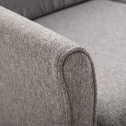 2-Sitzer Sofa abnehmbar mit Kissen 200 kg-Belastbarkeit Schaumstoff Hellgrau 141 x 70 x 78 cm