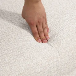 2 Sitzer Sofa, Couch mit Dickem Sitz- und Rückenkissen, Samtoptik, Beige