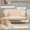 2 Sitzer Sofa, Couch mit 2 Lendenkissen Leinenoptik für klein Räume Beige