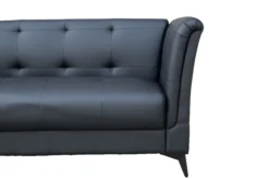 3-Sitzer Sofa in Lederoptik, ca. 213 x 88 x 80 cm - Schwarz