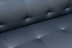 3-Sitzer Sofa in Lederoptik, ca. 213 x 88 x 80 cm - Schwarz