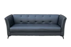 3-Sitzer Sofa in Lederoptik, ca. 213 x 88 x 80 cm - Schwarz