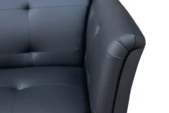 3-Sitzer Sofa in Lederoptik, ca. 213 x 88 x 80 cm - Schwarz
