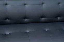 3-Sitzer Sofa in Lederoptik, ca. 213 x 88 x 80 cm - Schwarz
